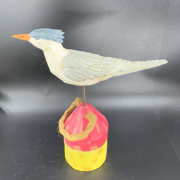 Vintage Russ Berrie And Co Ocean Point Resin Bird On Stand Tall Decor Bird Decor - Picture 13 of 14